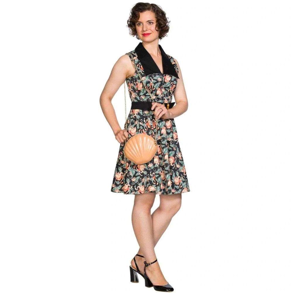 Flamingo Tropical Dress by Banned Retro - Picture 3 of 8